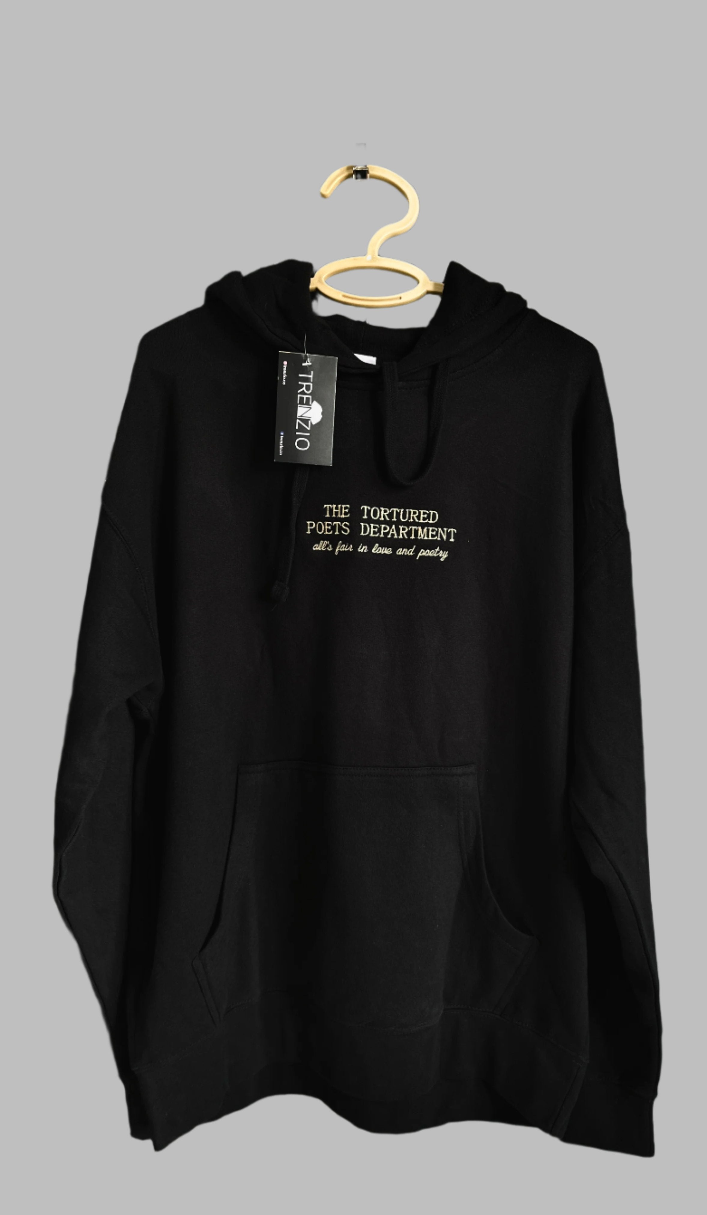 Black Embroidered Hoodie